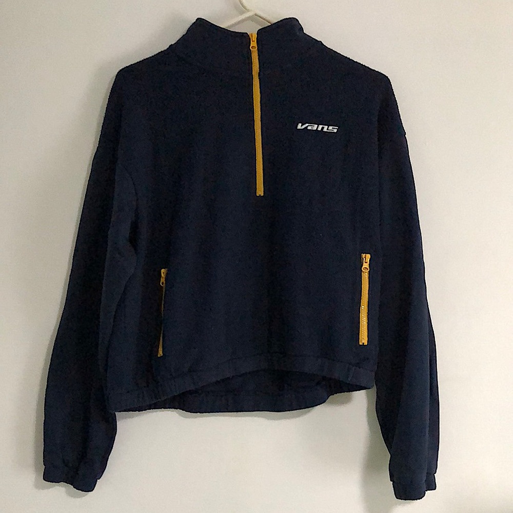 Navy and yellow Vans quarter zip